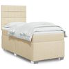 vidaXL Cama box spring con colch&oacute;n tela color crema 90x200 cm