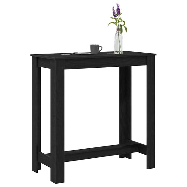 vidaXL Mesa de Bar Roble Negro 102 x 50 x 103.5 cm