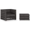 vidaXL Muebles de jard&iacute;n palets 2 pzas madera de pino impregnada gris