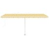 vidaXL Toldo de pie retr&aacute;ctil manual amarillo y blanco 500x350 cm