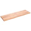 vidaXL Encimera ba&ntilde;o madera maciza tratada marr&oacute;n claro 200x60x(2-6)cm