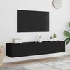 vidaXL Muebles de TV de pared con luces LED 2 uds negro 80x35x31 cm