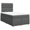 vidaXL Cama box spring con colch&oacute;n tela gris oscuro 120x190 cm