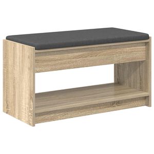 vidaXL Banco de entrada con coj&iacute;n Roble Sonoma 83 x 38 x 45 cm