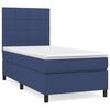 vidaXL Cama box spring con colch&oacute;n tela azul 90x200 cm
