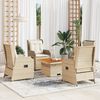 vidaXL Set muebles de jard&iacute;n 5 pzas con cojines rat&aacute;n sint&eacute;tico beige