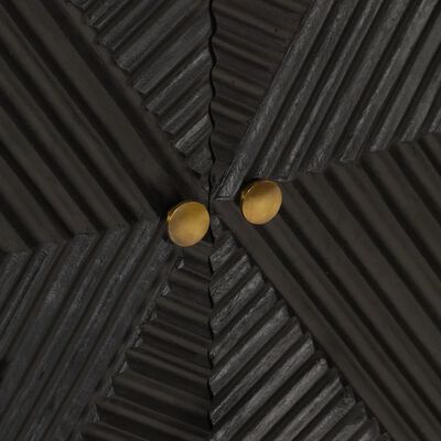 vidaXL Aparador de hierro y madera maciza de mango negro 55x30x76 cm