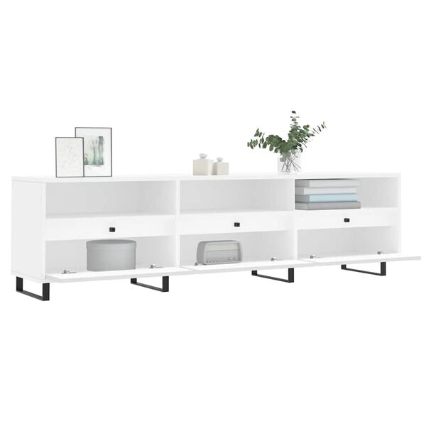 vidaXL Mueble de TV madera contrachapada blanco 150x30x44,5 cm