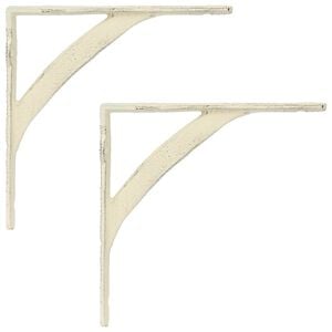 vidaXL Soportes para estanter&iacute;as de pared 2 uds. Blanco antiguo