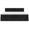 vidaXL Cama otomana con colch&oacute;n y luces LED tela negra 180x200cm
