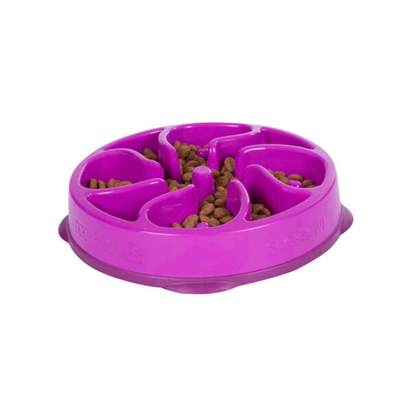 Outward Hound Minicomedero lento para perros Slo Bowl morado