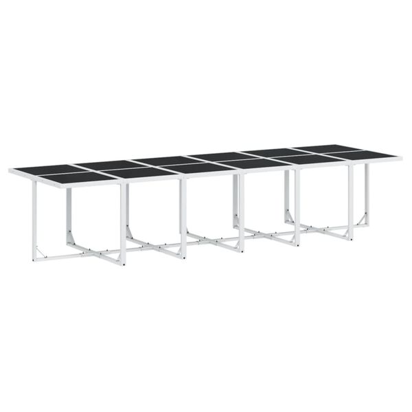 vidaXL Juego de comedor de jard&iacute;n 13 pzas con cojines textilene blanco