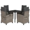 vidaXL Set comedor de jard&iacute;n 5 piezas con cojines rat&aacute;n sint&eacute;tico gris