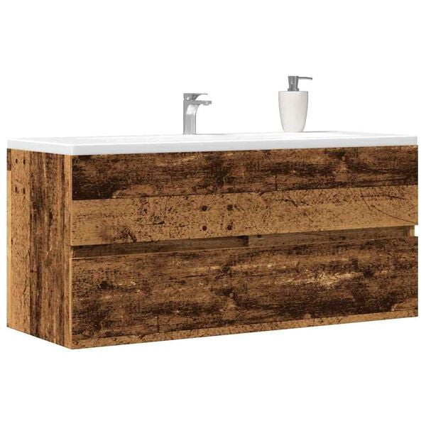 vidaXL Armario para lavabo madera ingenier&iacute;a envejecida 100x38,5x45 cm