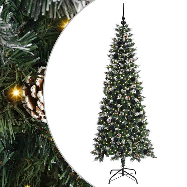 vidaXL &Aacute;rbol de Navidad artificial Verde 210 cm PVC, Pl&aacute;stico y Acero