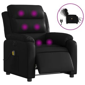 vidaXL Sill&oacute;n de masaje reclinable el&eacute;ctrico cuero sint&eacute;tico negro