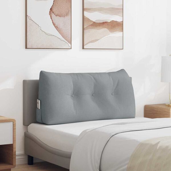 vidaXL Coj&iacute;n de Espalda Gris Claro 100 x 24 x 50 cm tela