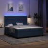 vidaXL Cama Box Spring LED con colch&oacute;n Azul 180 x 200 cm tela
