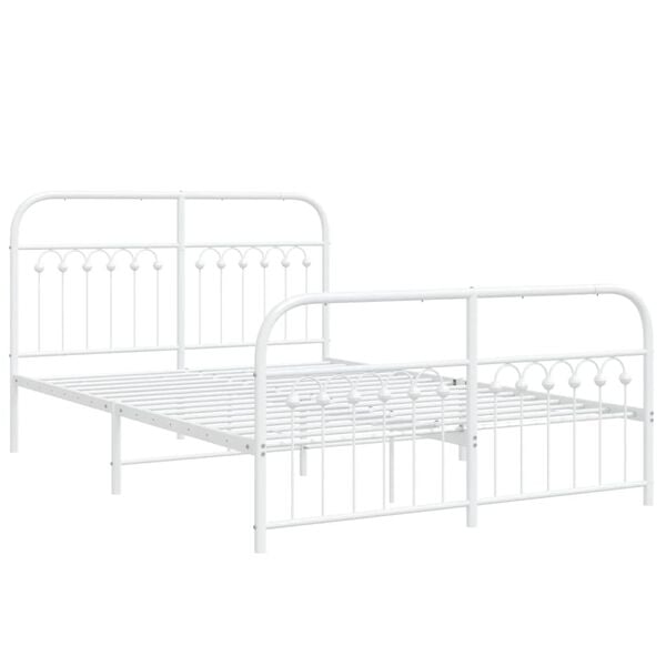 vidaXL Estructura cama sin colchón con estribo metal blanco 137x190 cm