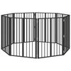 vidaXL Puerta para perros 8 uds. Negro 60 x 80 cm Acero Galvanizado