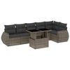 vidaXL Set de sof&aacute;s de jard&iacute;n 7 pzas con cojines rat&aacute;n sint&eacute;tico gris