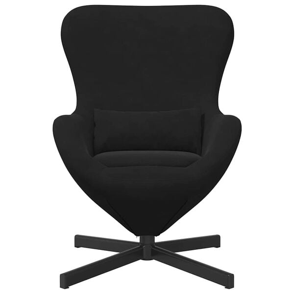 vidaXL Sill&oacute;n huevo Negro 63 x 73 x 90 cm Terciopelo