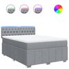 vidaXL Cama box spring con colch&oacute;n tela gris claro 160x200 cm