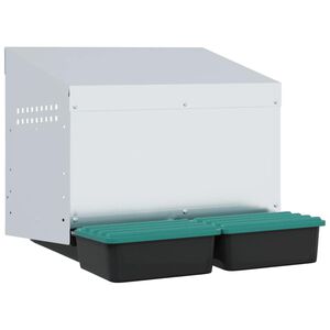 vidaXL Nido para gallinas con 2 compartimentos de acero galvanizado para montar en la pared