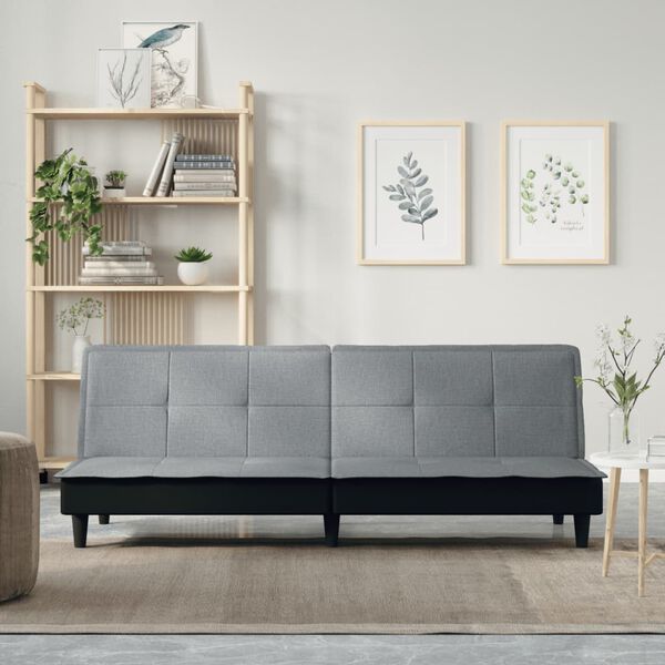 vidaXL Sof&aacute; cama tela gris claro