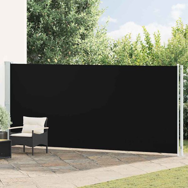 vidaXL Toldo lateral retr&aacute;ctil de jard&iacute;n negro 180x600 cm