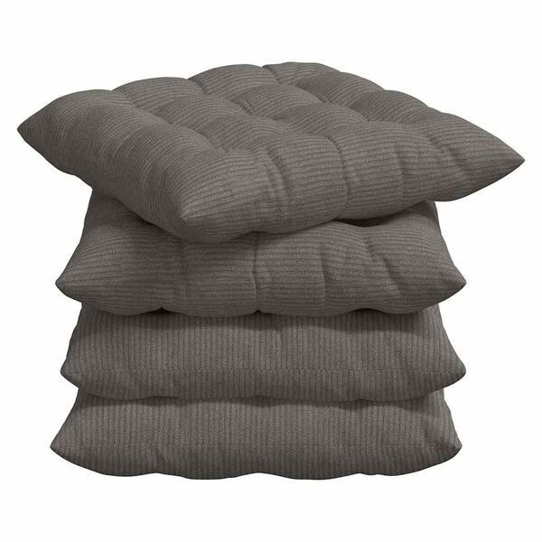 vidaXL Cojines para asiento 4 pcs Gris Claro 40 x 40 x 6 cm