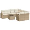 vidaXL Set de sof&aacute;s de jard&iacute;n 9 pzas con cojines rat&aacute;n sint&eacute;tico beige