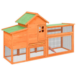 vidaXL Gallinero madera maciza de pino marr&oacute;n 186,5x58,5x113 cm