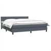 vidaXL Cama box spring con colch&oacute;n terciopelo gris oscuro 180x220 cm
