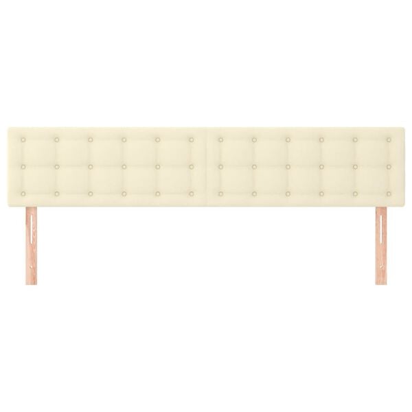 vidaXL Cabeceros cuero sint&eacute;tico Crema 180x5x78/88 cm