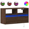 vidaXL Mueble de TV de pared con luces LED marr&oacute;n roble 80x31x45 cm