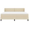 vidaXL Cama box spring con colch&oacute;n con colch&oacute;n Crema 180 x 200 cm tela