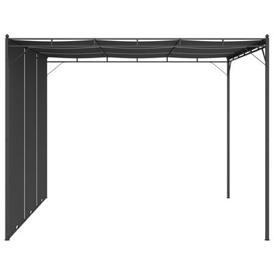 vidaXL Cenador de jardín con cortina lateral gris antracita 3x3x2,25 m