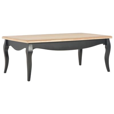 280003 vidaXL Coffee Table Black and Brown 110x60x40 cm Solid Pine Wood