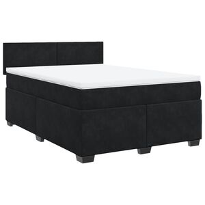 vidaXL Cama box spring con colch&oacute;n terciopelo negro 140x200 cm