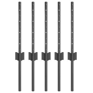 vidaXL Poste de cerca empotrado 5 uds. Gris 80 cm