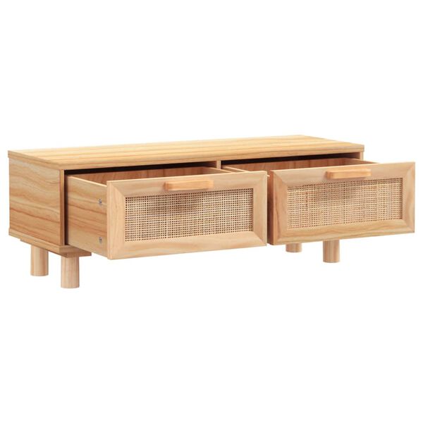 vidaXL Mesa de centro madera contrachapada y pino marr&oacute;n 80x40x30 cm