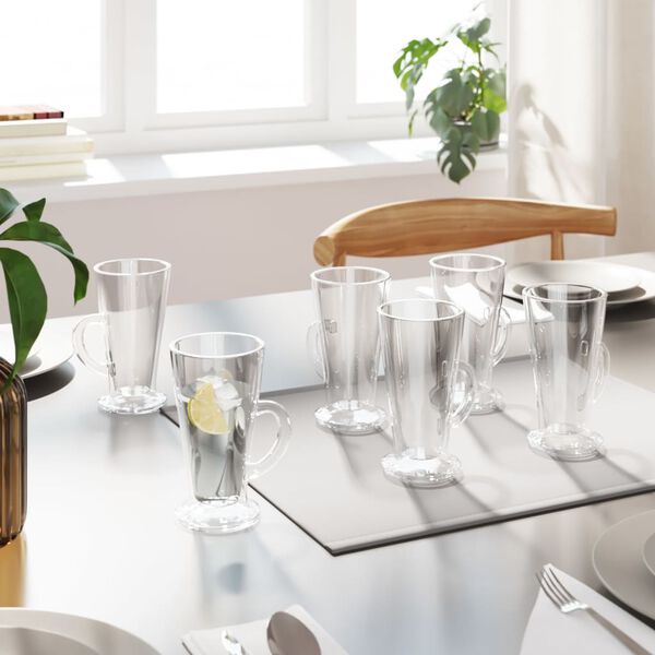 vidaXL Vasos de café latte con asa 6 unidades 250 ml