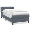 vidaXL Cama box spring con colch&oacute;n terciopelo gris oscuro 100x210 cm
