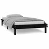 vidaXL Estructura de cama con LED madera maciza negra 75x190 cm