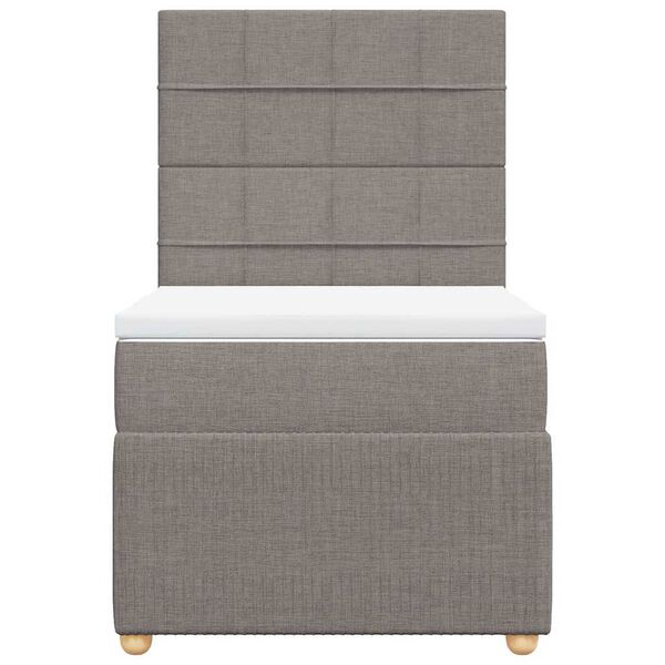 vidaXL Cama box spring con colch&oacute;n tela gris taupe 90x190 cm
