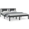 vidaXL Estructura de cama madera maciza gris King Size 150x200 cm