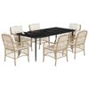 vidaXL Set comedor de jard&iacute;n 7 pzas con cojines rat&aacute;n sint&eacute;tico beige