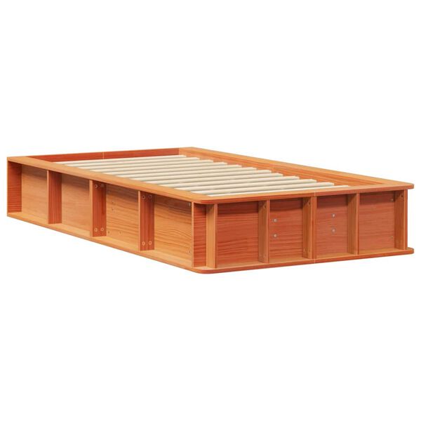 vidaXL Estructura de cama Marr&oacute;n cera 75 x 190 cm