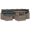 vidaXL Conjunto de sof&aacute; de jard&iacute;n 7 uds. Gris rat&aacute;n sint&eacute;tico
